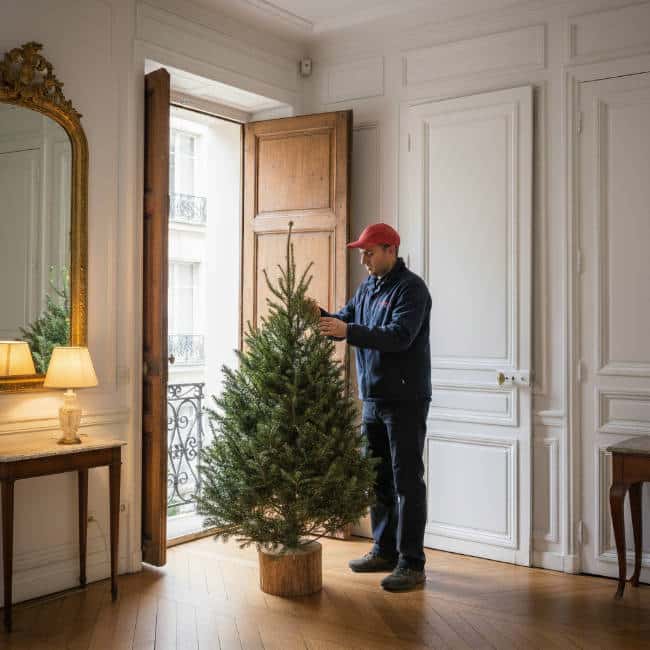 Installation d’un sapin de Noël par Mon Arbre de Noël