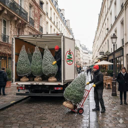 Livraison de sapin à Paris, troisième dans une rue située près du Temple avec Mon Arbre de Noël