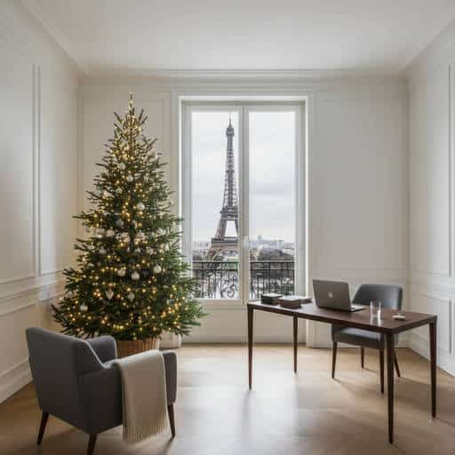 un sapin dans un bureau du 07ème arrondissement de paris
