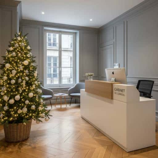 Un sapin à l'accueil d'une entreprise près de la place d'Italie à PAris 13